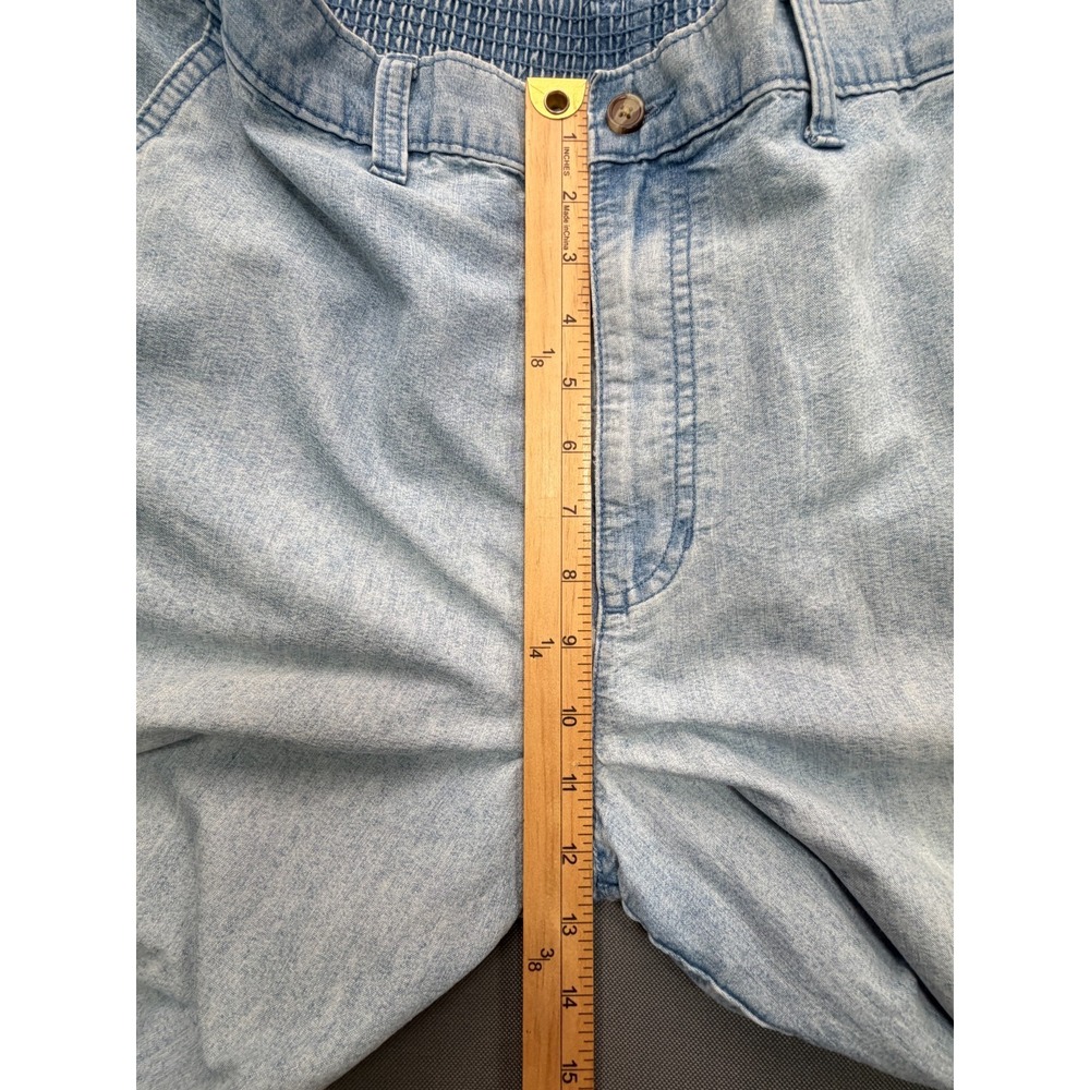 David Taylor Elastic Waist Denim Pants Light Wash Casual Blue Jeans | Mens 36x30 - Picture 6 of 13